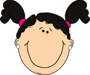 Cartoon Girl Smiling Vector