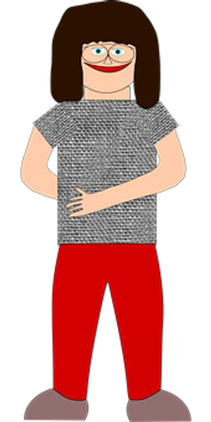Cartoon Girl Standing Smile