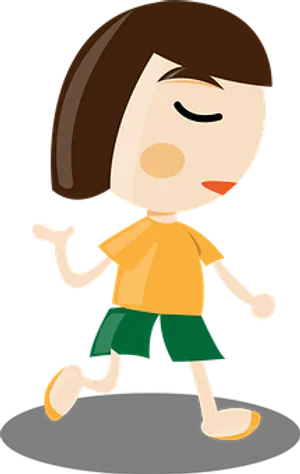 Cartoon Girl Walking