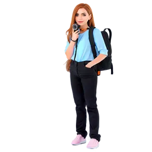 Cartoon Girl With Camera PNG Frb PNG