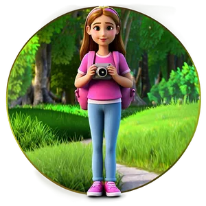 Cartoon Girl With Camera PNG Yln23 PNG