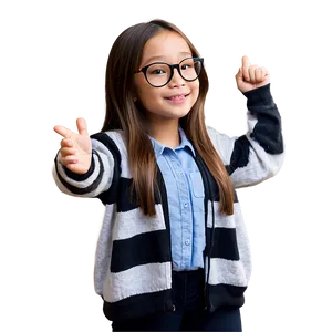 Cartoon Girl With Glasses Png 06132024 PNG image