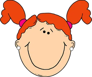 Cartoon Girl With Pigtails
