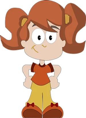 Cartoon Girl With Pigtails
