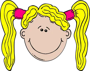 Cartoon Girl Yellow Pigtails