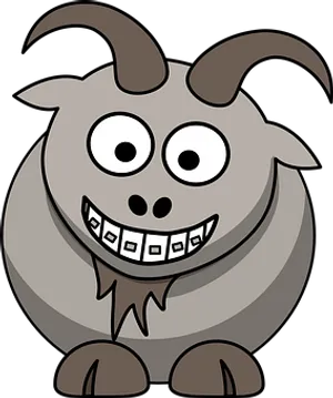 Cartoon Goat Character Smiling PNG image