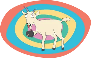 Cartoon Goat Rainbow Background PNG image