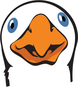 Cartoon Goose Face Graphic PNG