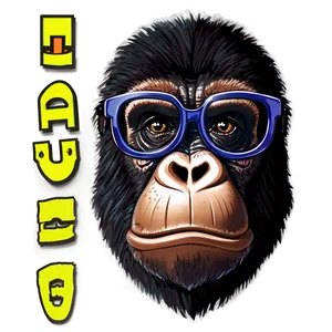 Cartoon Gorilla With Glasses Png 26 PNG image