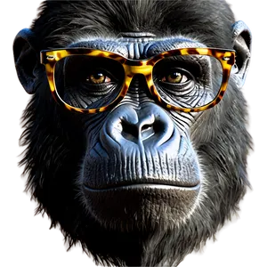 Cartoon Gorilla With Glasses Png 5 PNG image