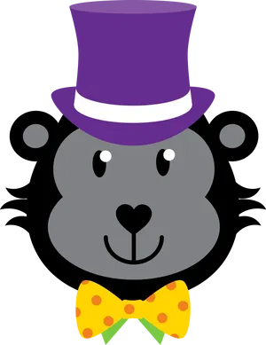 Cartoon Gorillain Top Hatand Bow Tie PNG image