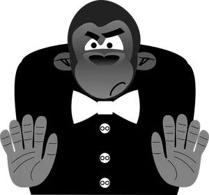 Cartoon Gorillain Tuxedo PNG image