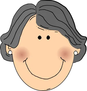 Cartoon Grandmother Face PNG image