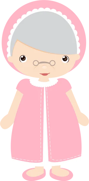 Cartoon Grandmother Illustration.png PNG
