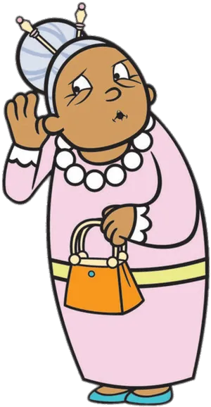 Cartoon Granny Listening Carefully.png PNG image