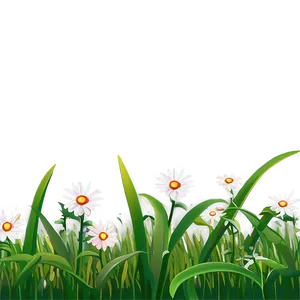 Cartoon Grass With Flowers Side PNG Wka18 PNG