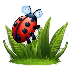 Cartoon Grass With Ladybug PNG 7 PNG