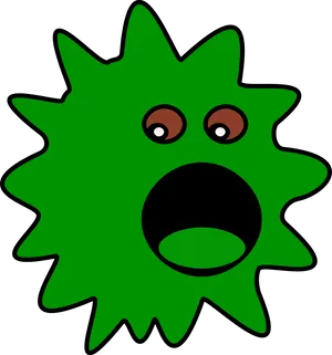 Cartoon Green Bacteria Illustration PNG image