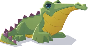 Cartoon Green Dinosaur Illustration PNG image