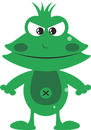 Cartoon Green Frog Character PNG image