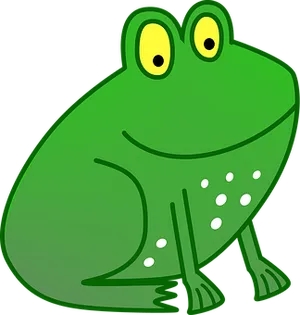 Cartoon Green Frog Smiling