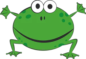 Cartoon Green Frog Smiling