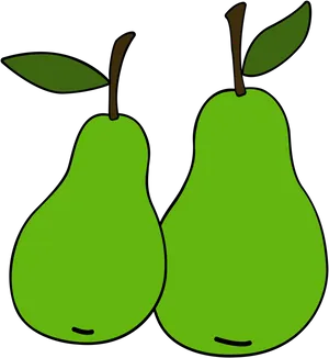 Cartoon Green Pears Illustration PNG image