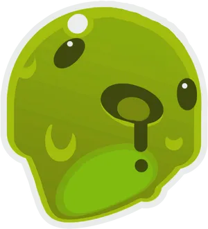 Cartoon Green Slime Sticker PNG image