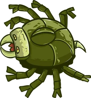Cartoon Green Spider PNG image