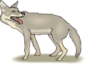 Cartoon Grey Wolf Illustration