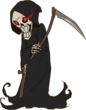 Cartoon Grim Reaper Red Eyes PNG image