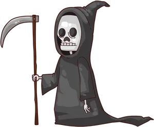 Cartoon Grim Reaper Standing PNG image