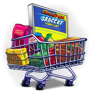 Cartoon Grocery Cart Png 13 PNG image