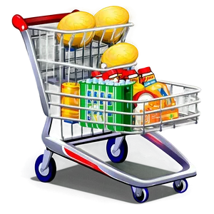 Cartoon Grocery Cart Png Bay PNG image