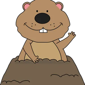 Cartoon Groundhog Emerging From Burrow.png PNG image