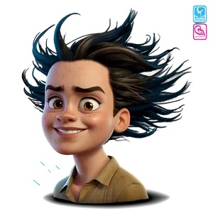 Cartoon Hair In Wind Png Vnf93 PNG image