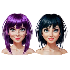 Cartoon Hair With Bangs Png Owi3 PNG image