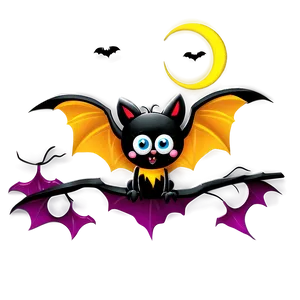 Cartoon Halloween Bats Png 05232024 PNG image