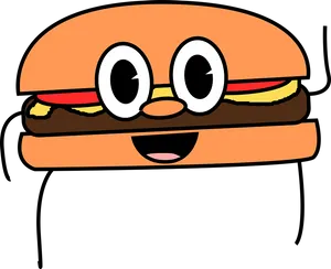 Cartoon Hamburger Character PNG image