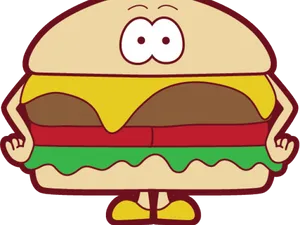 Cartoon Hamburger Character.png PNG image