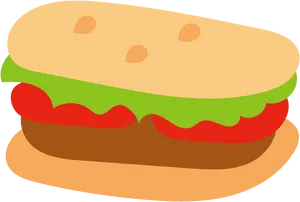 Cartoon Hamburger Illustration PNG image