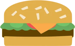 Cartoon Hamburger Illustration PNG image