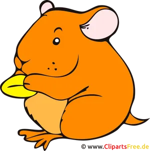 Cartoon Hamster Eating Treat PNG image