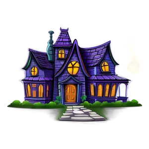 Cartoon Haunted House PNG 05242024