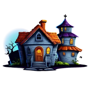 Cartoon Haunted House PNG Jhx37
