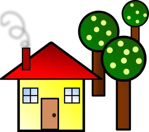 Cartoon Haunted House Scene