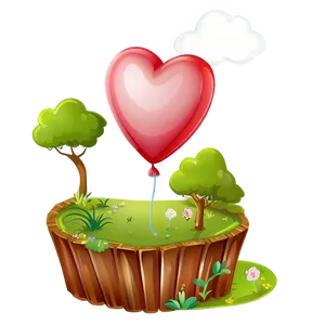 Cartoon Heart Balloon Png 06132024 PNG image