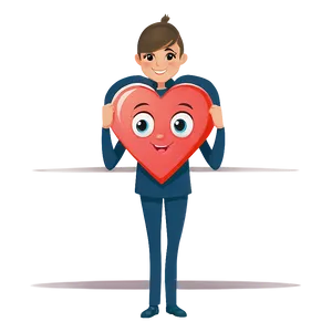 Cartoon Heart Character PNG A