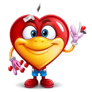 Cartoon Heart Character PNG B