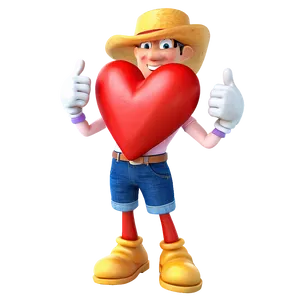 Cartoon Heart Character PNG D